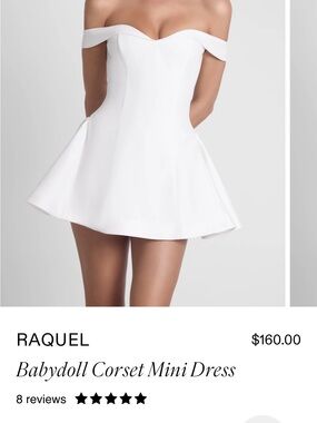 Raquel Off-Shoulder White Mini Babydoll Dress